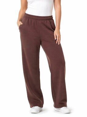 J.O&CO J.O & CO NWT Sweat Track Pants Fleece Wide Leg Brown Women's Large x 29"